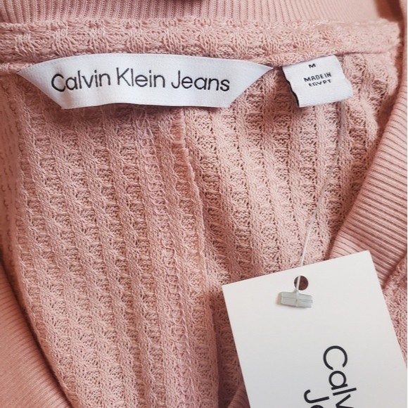NWT Calvin Klein Pink Waffle Knit Thermal Top - Picture 8 of 16